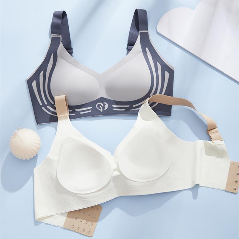 Seamless Contrasting Color Fixed Cup Women's Underwear, Push-up And Comfortable, Breast-shrinking And Beautiful Back Bra 5