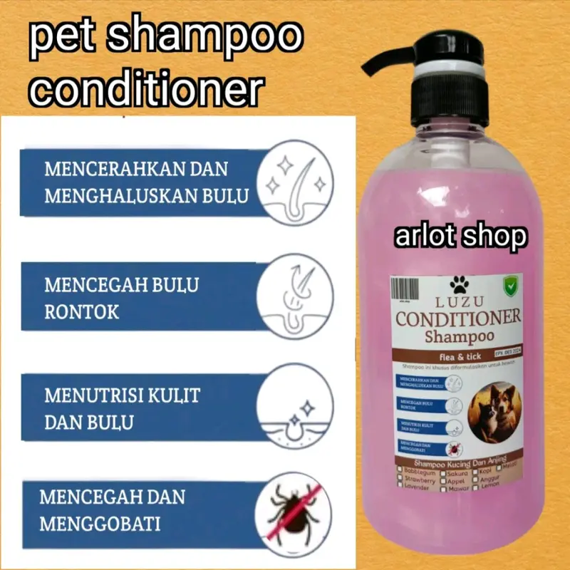 LUZU CONDITIONER PET SHAMPOO KUCING/ANJING MELEMBUTKAN MENUTRISI BULU 1 LITER PUMP shampo anti rontok dan lebat cairan anjing & kucing shampo & kondisioner 3