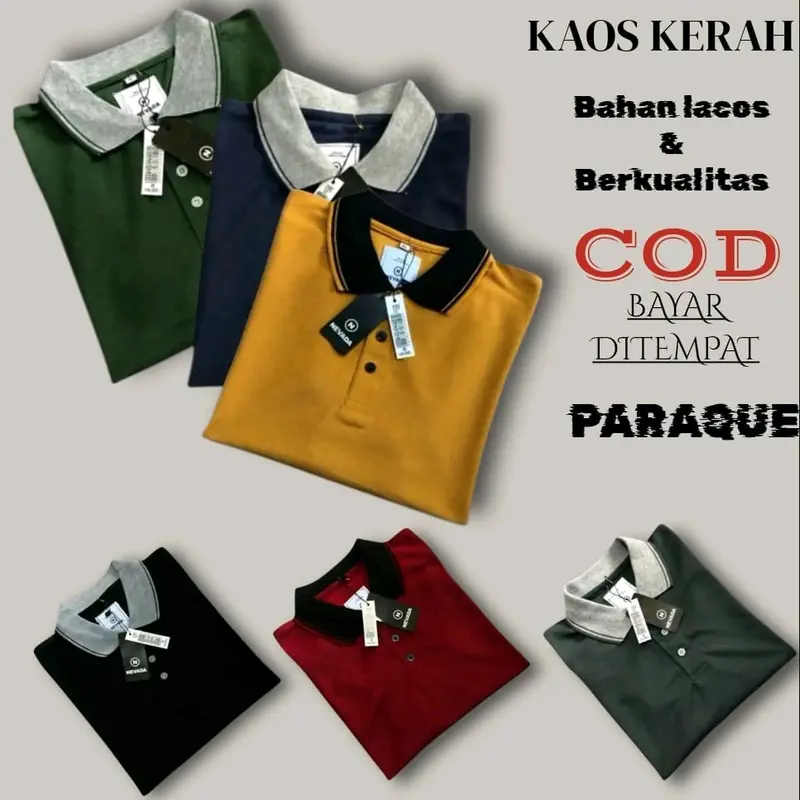 Paket 3pcs Kaos Polo Shirt Pria Kaos Kerah Lengan pendek Bahan Cotton Cuty Ukuran M L XL 3