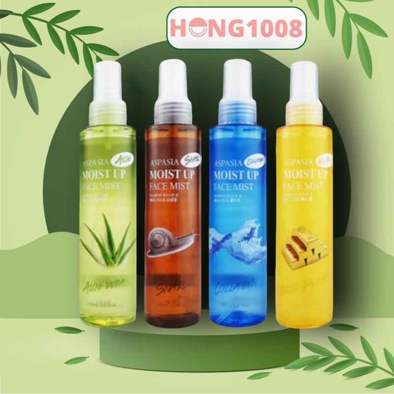 Xịt khoáng Cấp Ẩm Aspasia Moist Up Face Mist 150ml Hàn Quốc shop Hong1008 xịt khoáng nha đam Aspasia khóa nền
