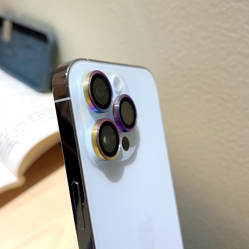Product Introduction of CD pattern lens film Luminous  Camera Lens Protector for IPhone16 15 14 13 12 11 Pro Pro Max Mini Rear Camera Lens Cover Metal Protector Ring Phones Casing Protection Dustproof 11