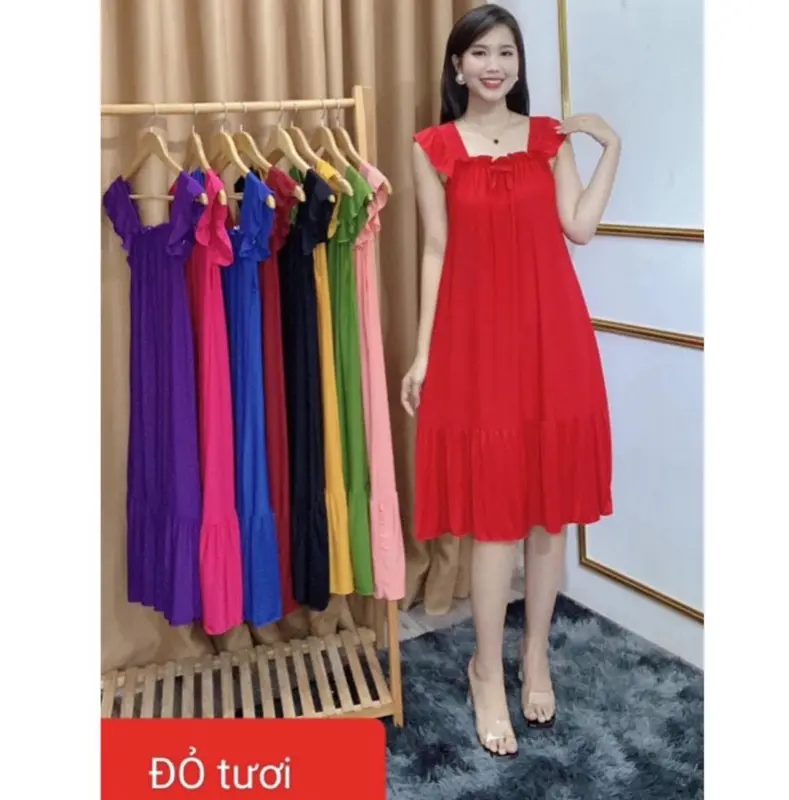 ĐẦM THUN LẠNH CÁNH TIÊN FOM SUÔNG FREESIZE DƯỚI 70KG MỀM MÁT 5