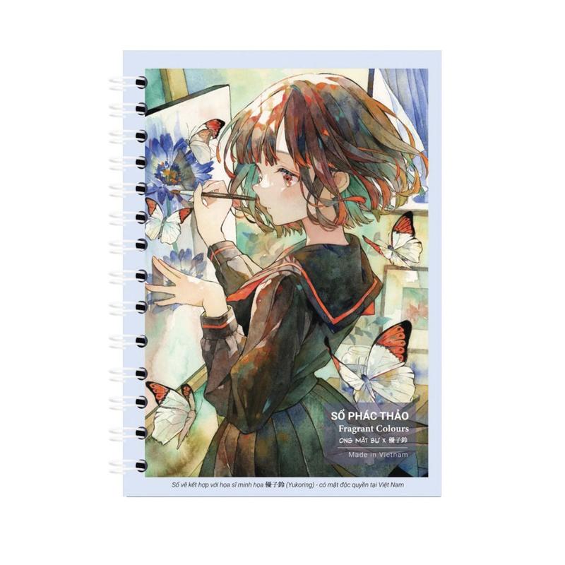 TẶNG TRANH + CHÌ BẤM SỔ VẼ ONG MẶT BỰ KHÔNG KỊ TẨY - SỔ FRAGRANT COLOURS A4 A5 190 GSM 72 TRANG