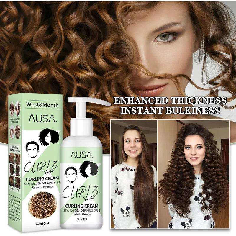 50ml Hair Curling Cream Anti-Frizz Bouncy Resilient Enhancer Styling Lotion Prevent Hair Breakage Smooth Moisturizing Hair Care Gel Haircare Moisturizer Moisturize Moisture 5