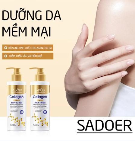 Sữa Dưỡng Thể SADOER Collagen Dưỡng Ẩm Da Mềm Mại Nâng Tone Da Da Mềm Mịn Làm Đẹp Da Dưỡng Body 300G