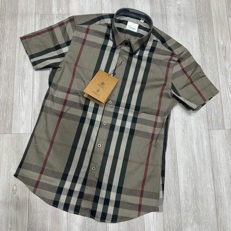 Áo Sơ Mi Sọc Xám Nam Menswear Ngắn Tay Kem Kate Pique