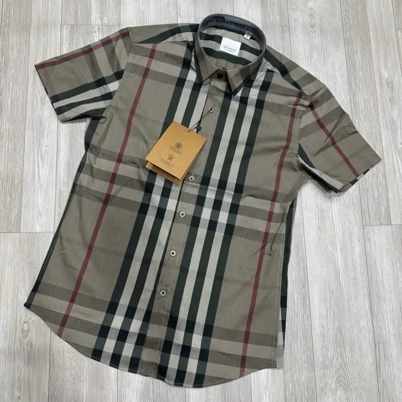 Áo Sơ Mi Sọc Xám Nam Menswear Ngắn Tay Kem Kate Pique 0