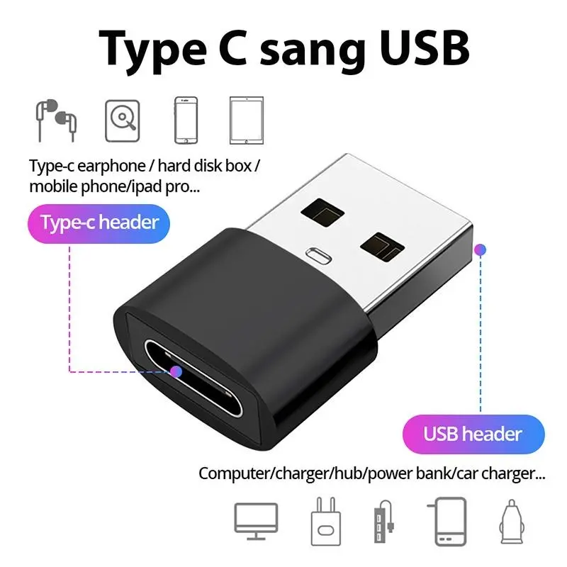 Đầu chuyển đổi Type C sang lightning và micro usb dùng cho mic không dây Usb OTG Phone Phụ Kiện micrô không dây có 6