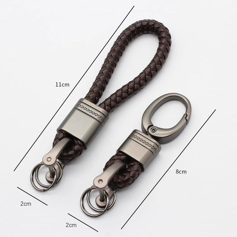 Product Introduction of Hand-woven leather Keychains Car Key Ring Men Women Cute Car Keyring Holder Waist Key Chain Charm Bag Gifts Car Accessories 0