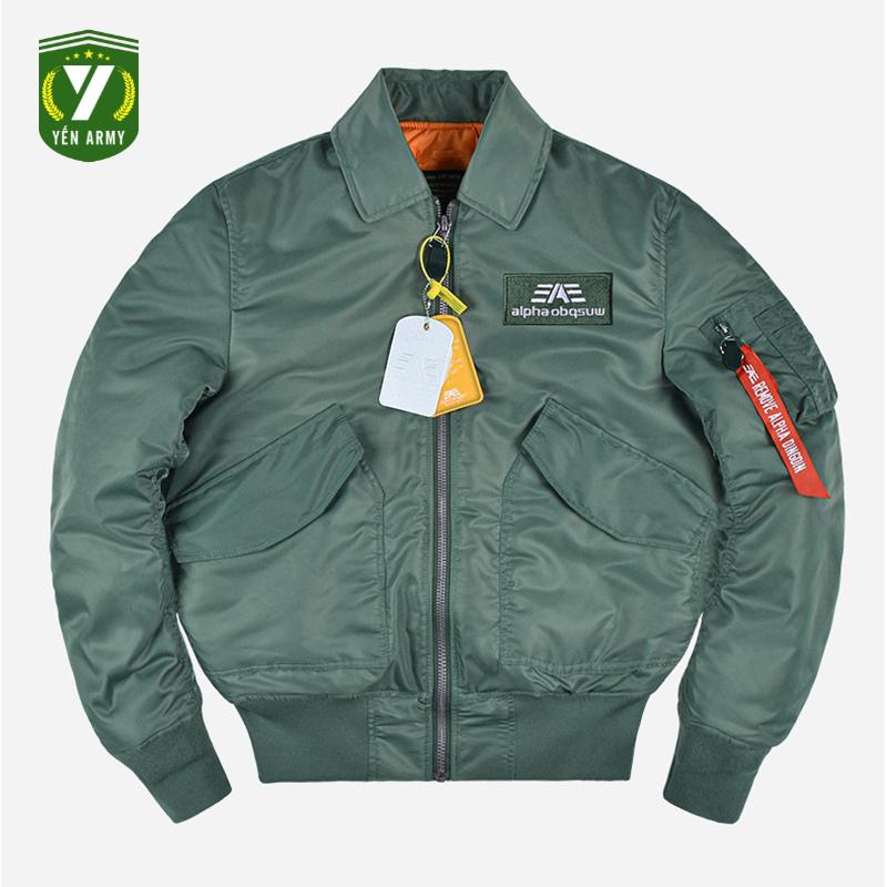  Áo Khoác Pilot Alpha Nam Chần Bông Cổ Bẻ Màu Xanh Rêu   Đen   Ghi Bạc   Xanh Than - Mã AP3886 