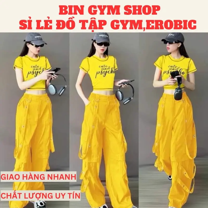 Bộ tập áo thun quần kaki tập gym,erobic dân vũ, shuffledance , zumba,dance fitness đồng phục nhóm Sport Chạy Bộ Tập Thể Dục