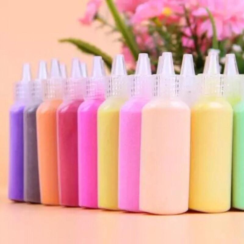 Cát màu, bộ 12 lọ màu cát tô tranh cát cho bé