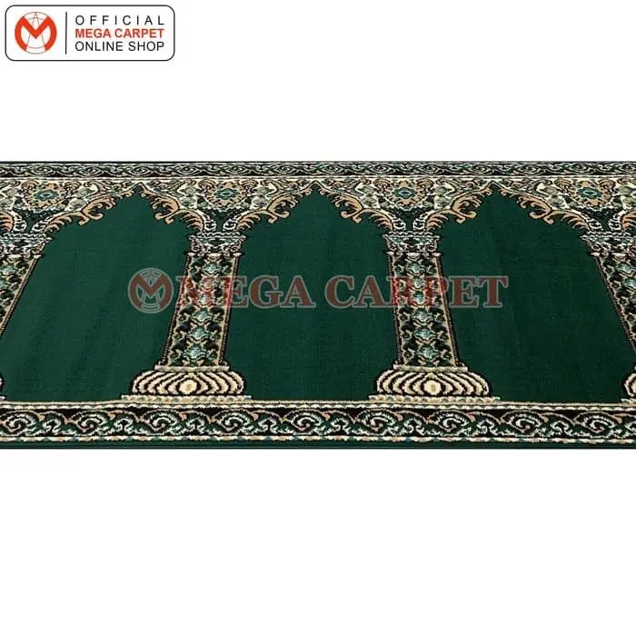 Sajadah Rol / Karpet Masjid / Karpet Mushola (1 Rol ukuran 1,05 x 5,70 meter) - Motif Pilar Hijau 4