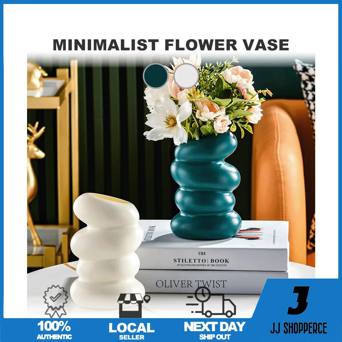 Nordic Style Creative Spiral Plastic Vase/ Dry & Wet Flower Vase/ Unbreakable Flower Vase
