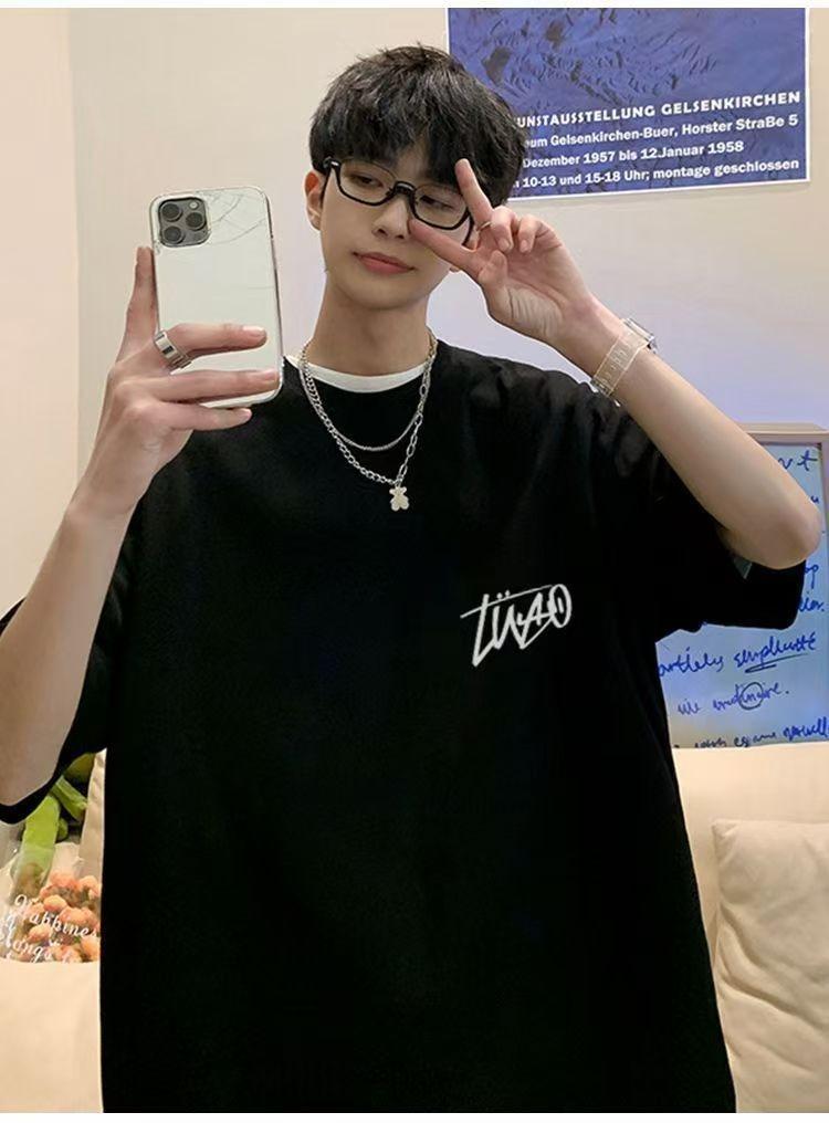 Product Introduction of N642 Milk Silk Double-Sided Short Sleeve 180g Five-Quarter Sleeve T-Shirt Black and White M-5XLP9 11