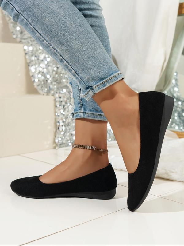 Women's Fashionable Solid Color Pointed Toe Flat Shoes, Casual Comfortable Slip on Shoes for Daily Wear, Lightweight Breathable Shoes for All Seasons, Girl 1