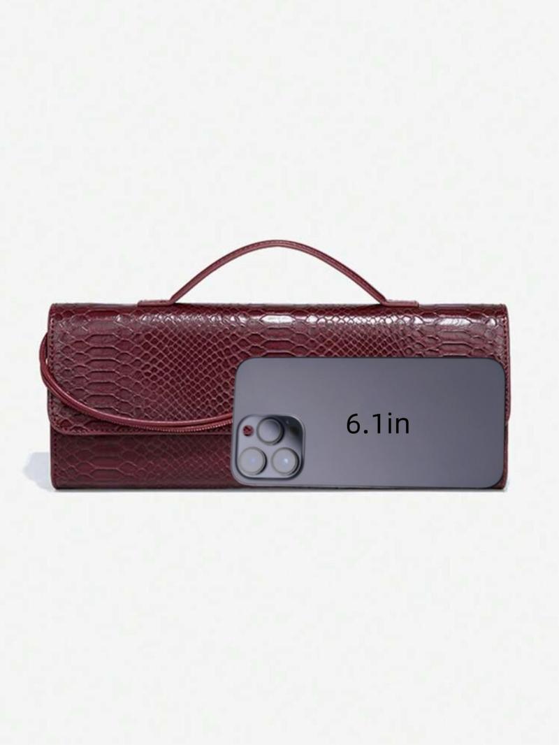Product Introduction of Women's Fashionable Snakeskin Embossed Handbag, Street Trendy PU Leather Crossbody Bag, Trendy All-match Crossbody Bag for Daily Use 4