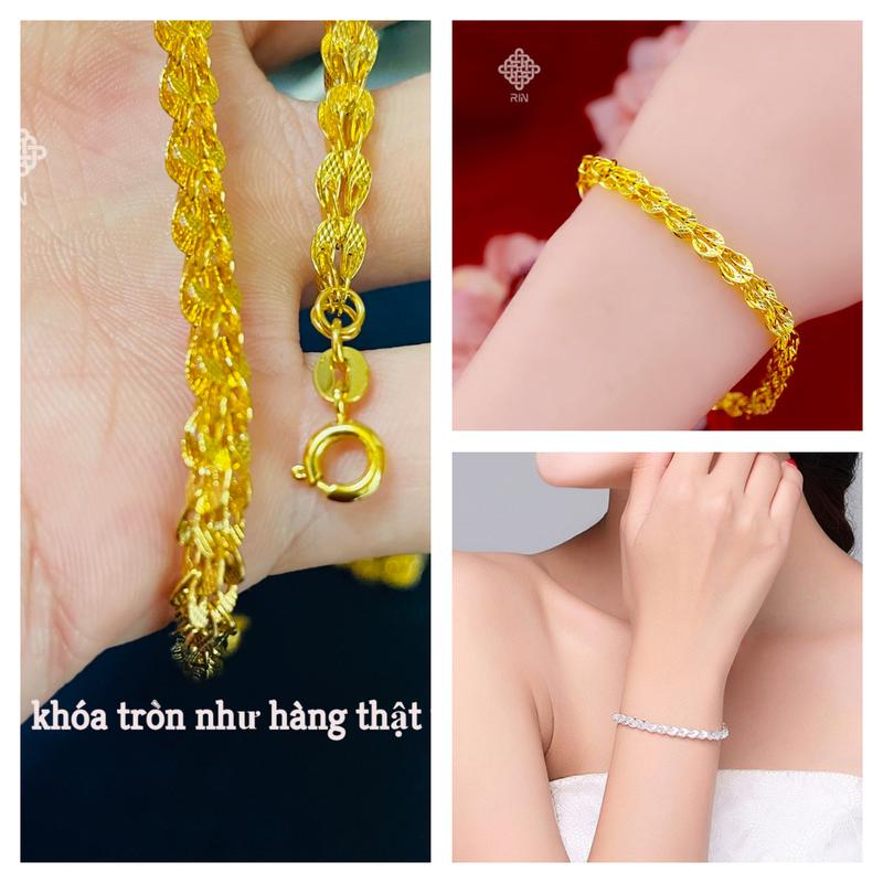  Lắc tay titan Vòng tay titan kiểu dáng đuôi phụng màu vàng hoặc trắng không phai không rỉ sét trangsucmoiluatuoi.RIN 