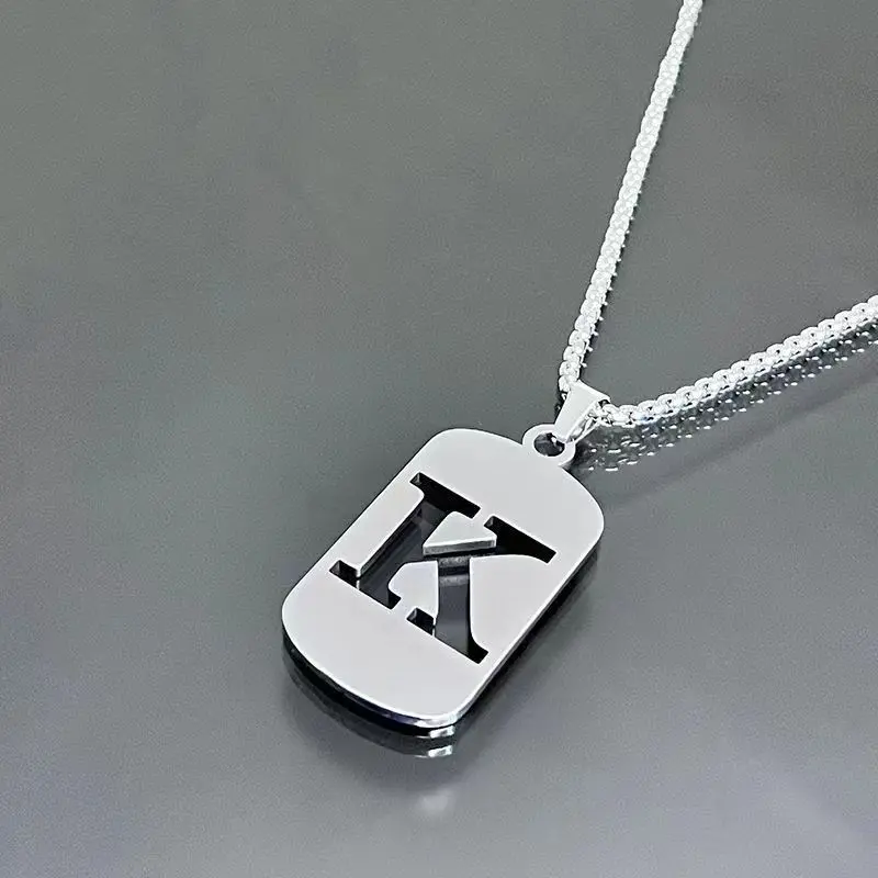 26-Word English Letter Necklace Taigang Chain Male and Female Student Couple Clothing Accessories Special-Interest Design Simple All-Match Fashion