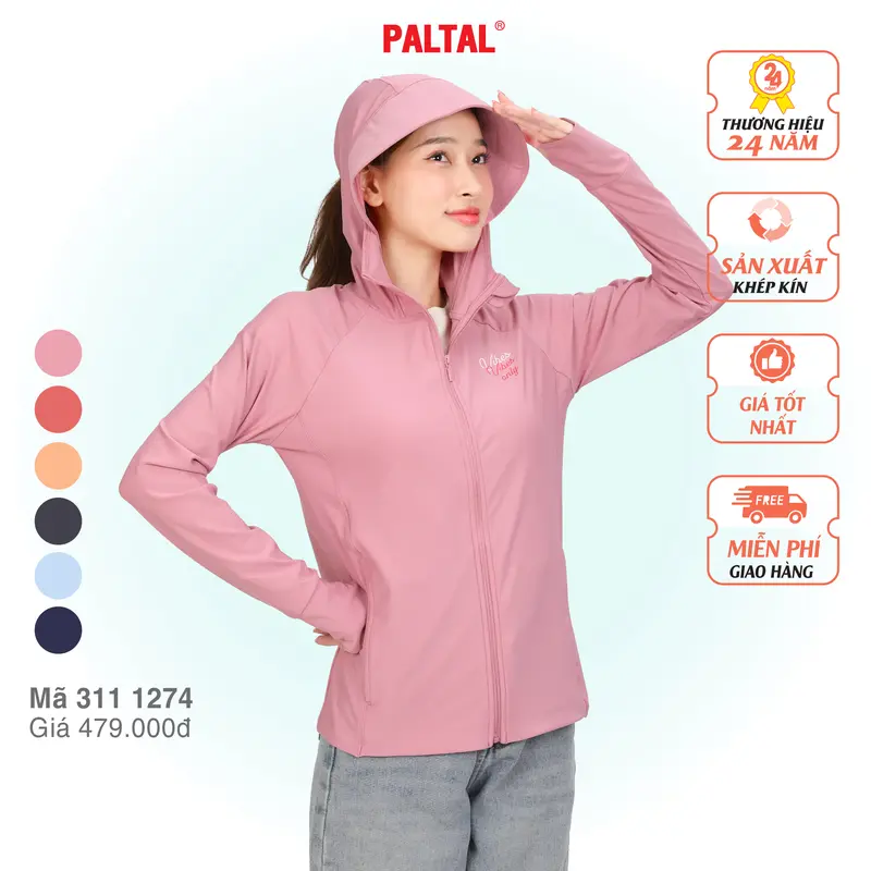 Áo khoác nữ PALTAL chống nắng, chống tia UV đến 99% chất Poly cát mỏng nhẹ  - Thương hiệu hơn 24 năm - Mã 311p 1274 1