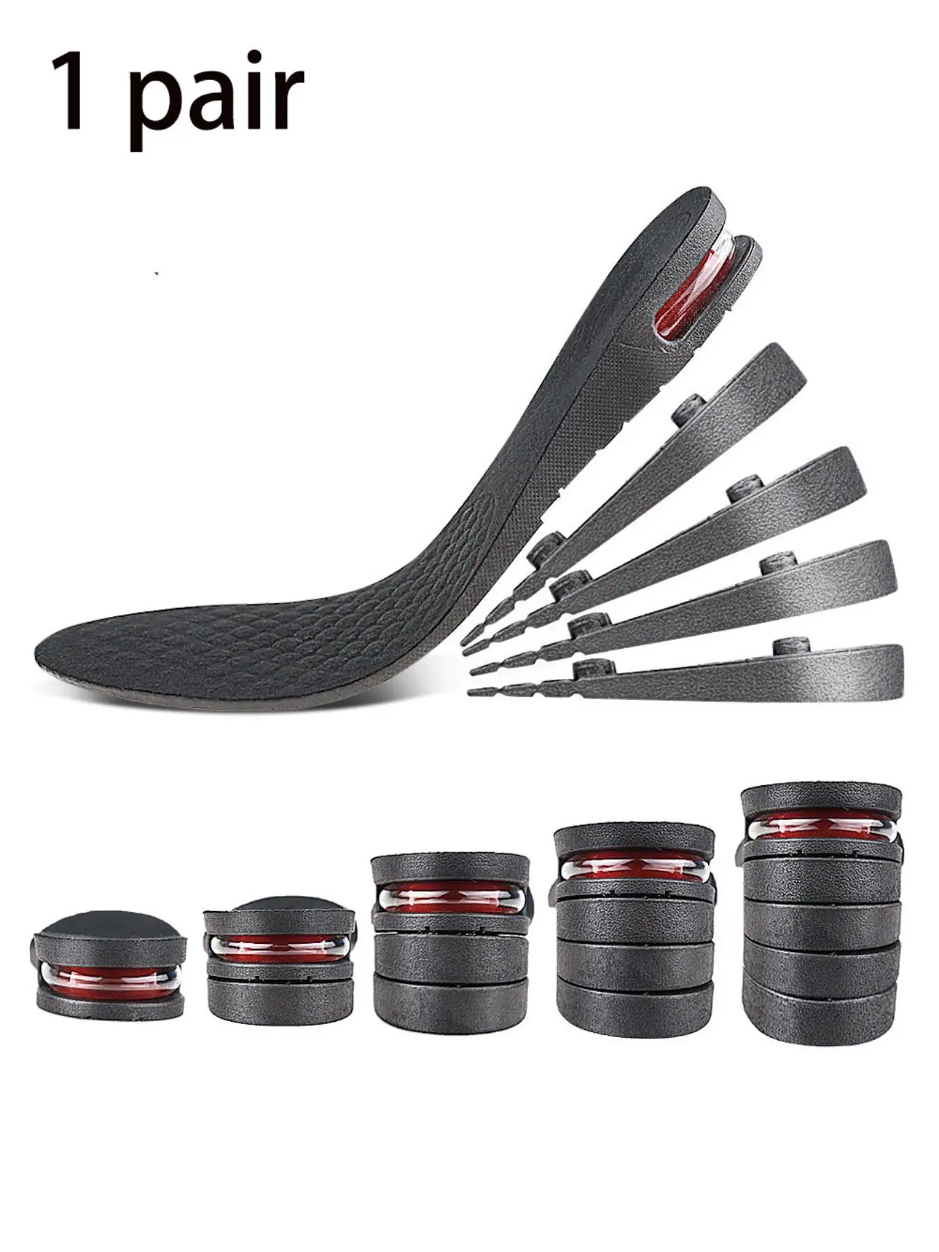 3/4.5/6/7.5cm Adjustable Air Cushion Height Increasing Insoles, Trendy Soft Comfort Elevated Insole for Men & Women, His and Hers Gifts, Versatile Active Shoe Accessories for Daily Footwear Use, Travel Essentials