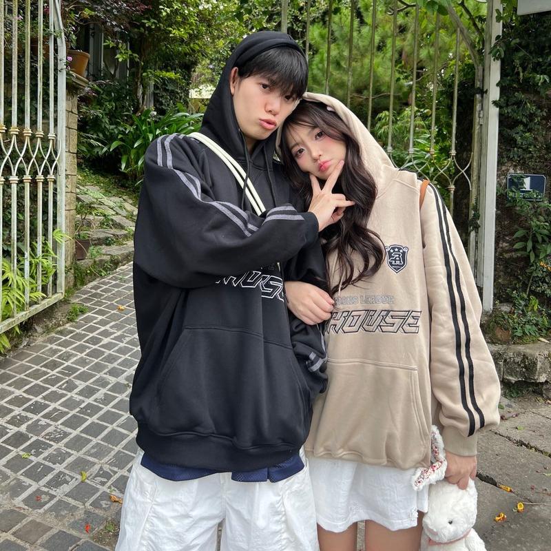 [DEAL SỐC] AB HOUSE - Áo hoodie form rộng CHAMP2 Nam Nữ Dài Tay Đen Ôliu Đỏ đô Top