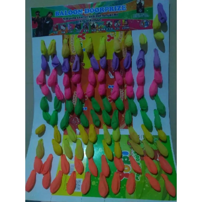 Mainan balon berhadiah paket 5lembar Set Hadiah