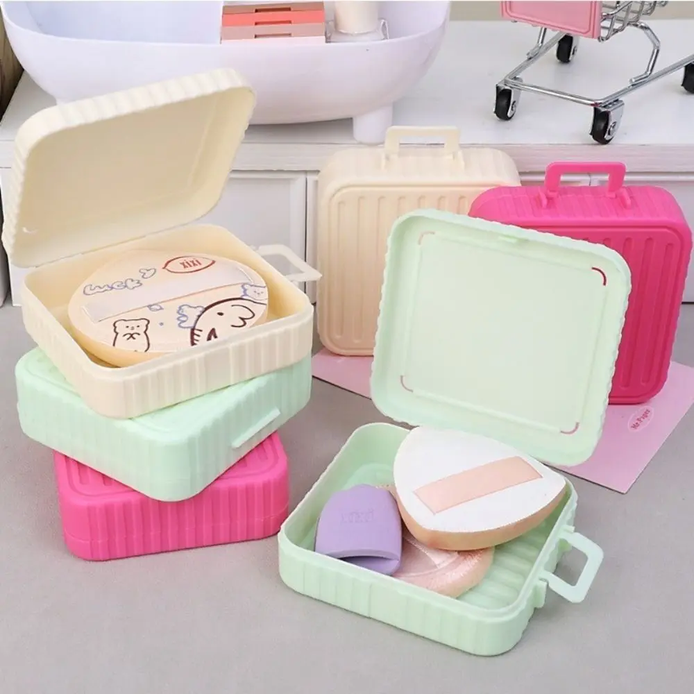 New Portable Powder Puff Storage Box Travel Luggage Large Empty Box Dust-proof Square Large Powder Puff Box Makeup Tools