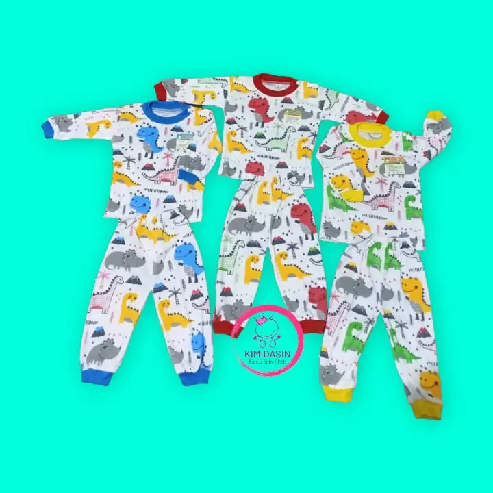 Setelan Oblong Bayi 6-12 bulan Tangan Panjang (Motif Dino) Kids Parsel