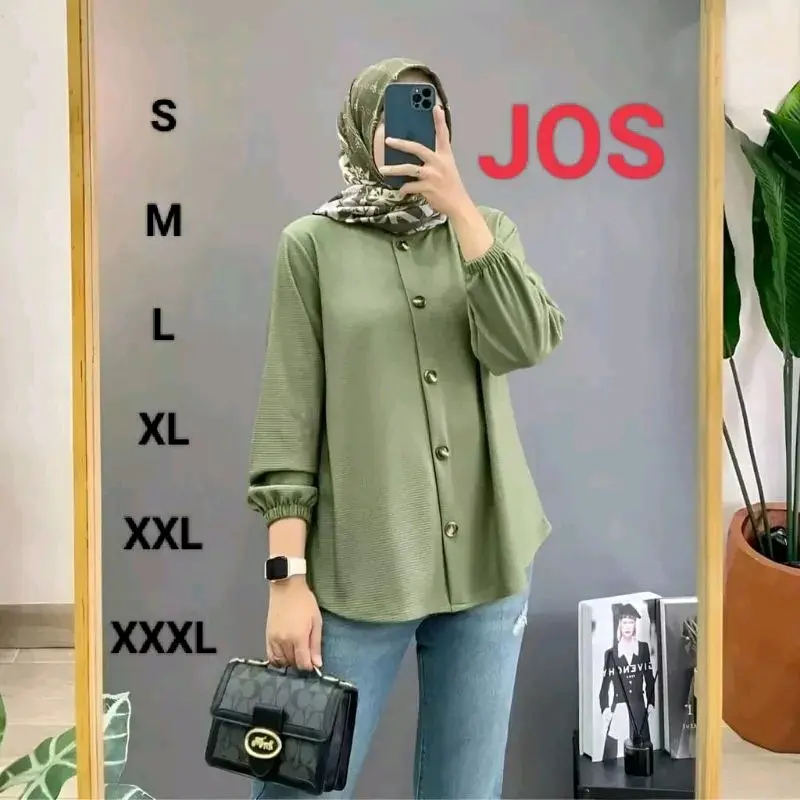 Tunik Crinkle Wanita Big Size Atasan Kemeja Terbaru Kekinian 0
