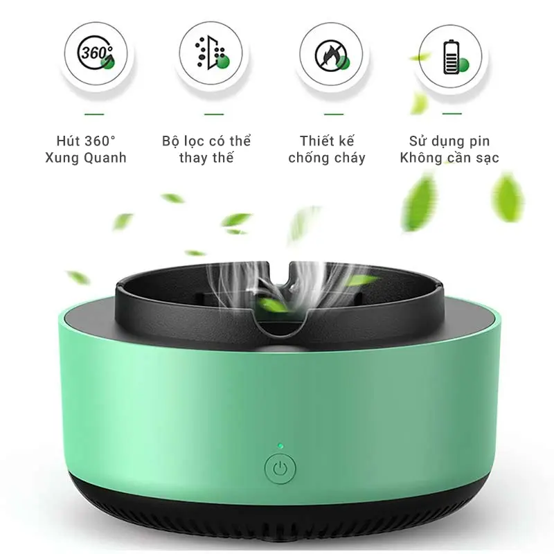 Bộ khử mùi tự động - Chống cháy, có bộ lọc khử mùi - Giảm tác hại - Kèm bộ lọc thảo dược - Sử dụng pin AA 0