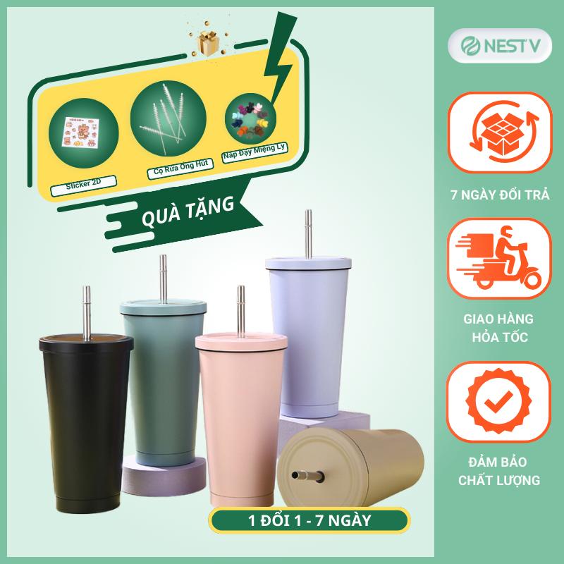 Ly Giữ Nhiệt Có Ống Hút Ly Uống Nước Giữ Nhiệt Dung Tích 750ml Chất Liệu Inox 304