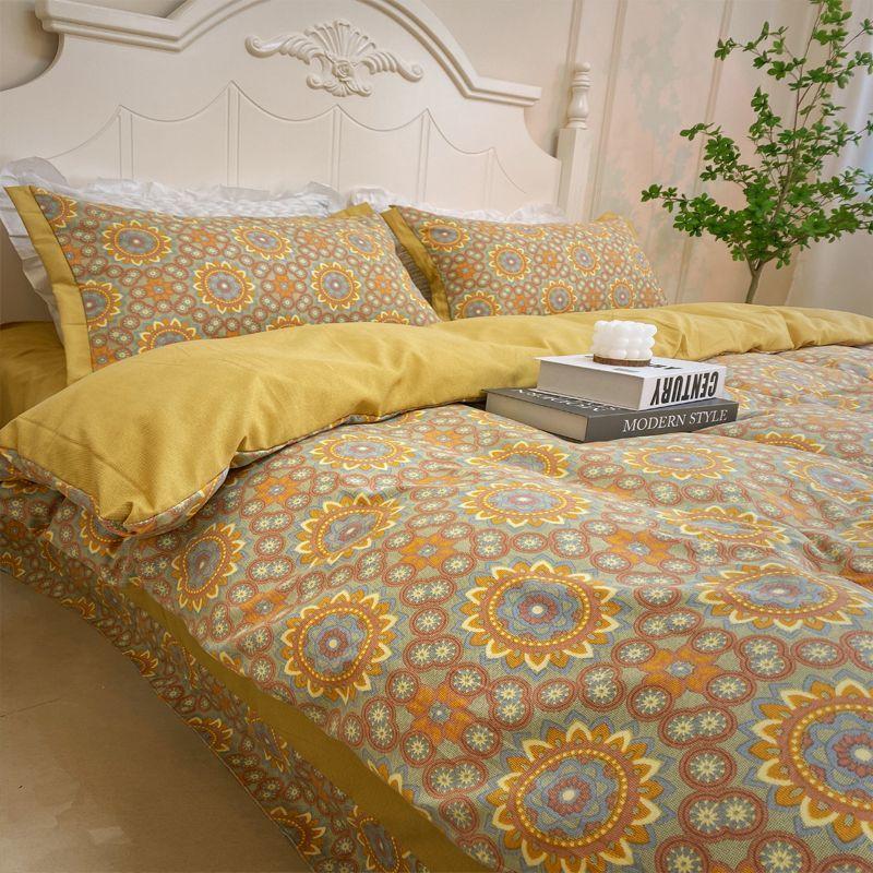 Double-Layer Yarn Warm Woolen Cotton Brushed Four-Piece Thickened Soft Warm Double-Sided Velvet 3