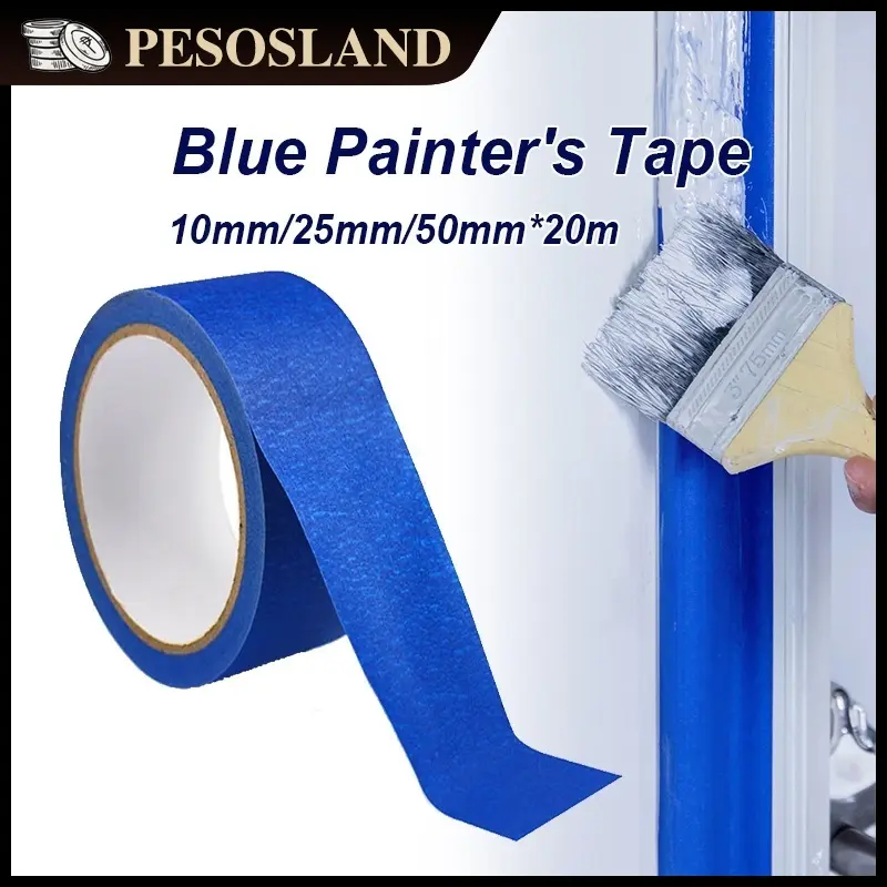 10mm/25mm/50mm x 20M Blue Painter's Tape Practical Traceless DIY Masking Paper Tape