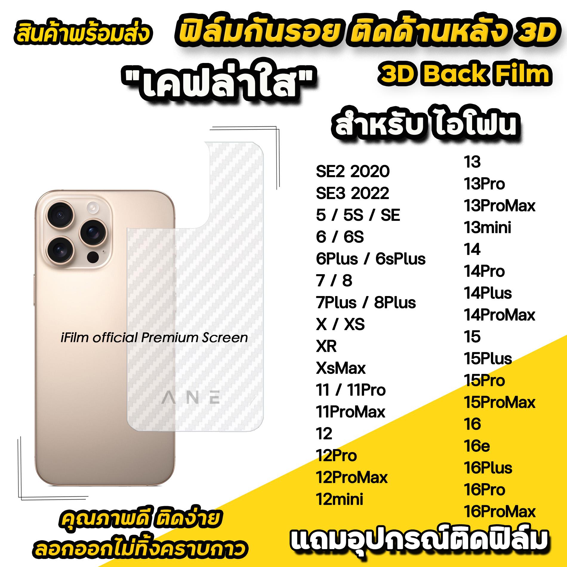 ฟิล์มหลัง เคฟล่า เหมาะสำหรับ iphone 17promax 17pro 17air 17 16 pro max 16plus 16e 15promax 15 plus 1