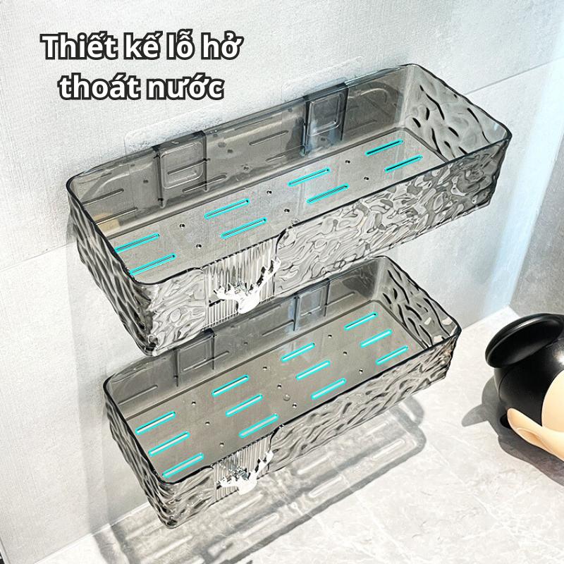 Kệ Để Nhà Tắm Chữ Nhật Trong Suốt Có Móc Hươu Treo Đồ Chất Liệu ABS Cao Cấp 6