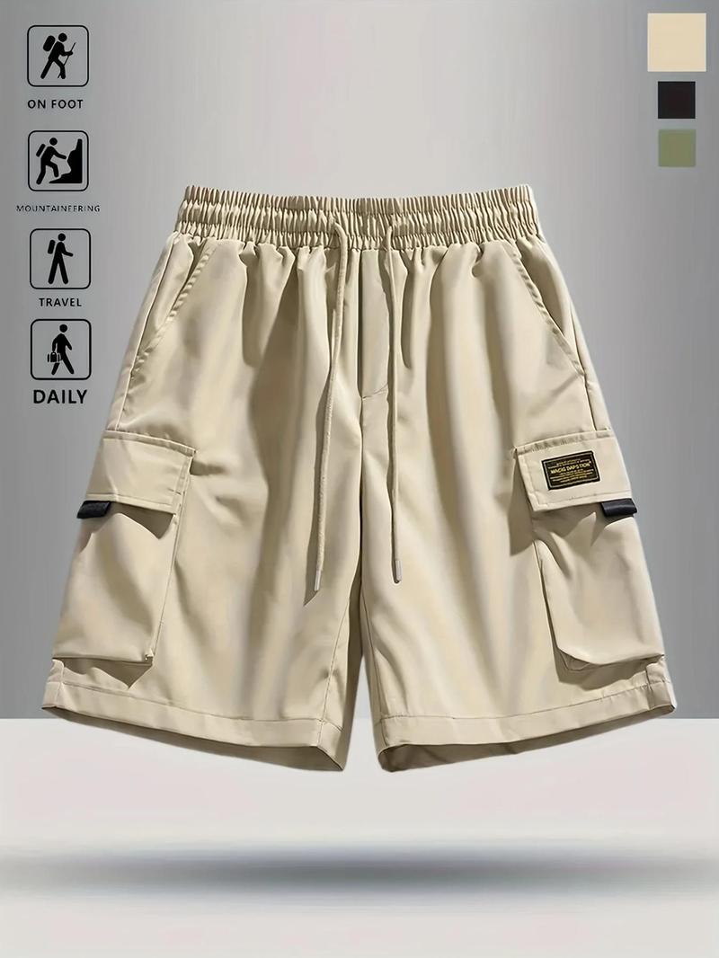 Product Introduction of Men's Solid Flap Pocket Cargo Shorts, Regular Fit Casual Fashion Comfy Shorts for Summer, Men's Bottoms for Daily Wear 7