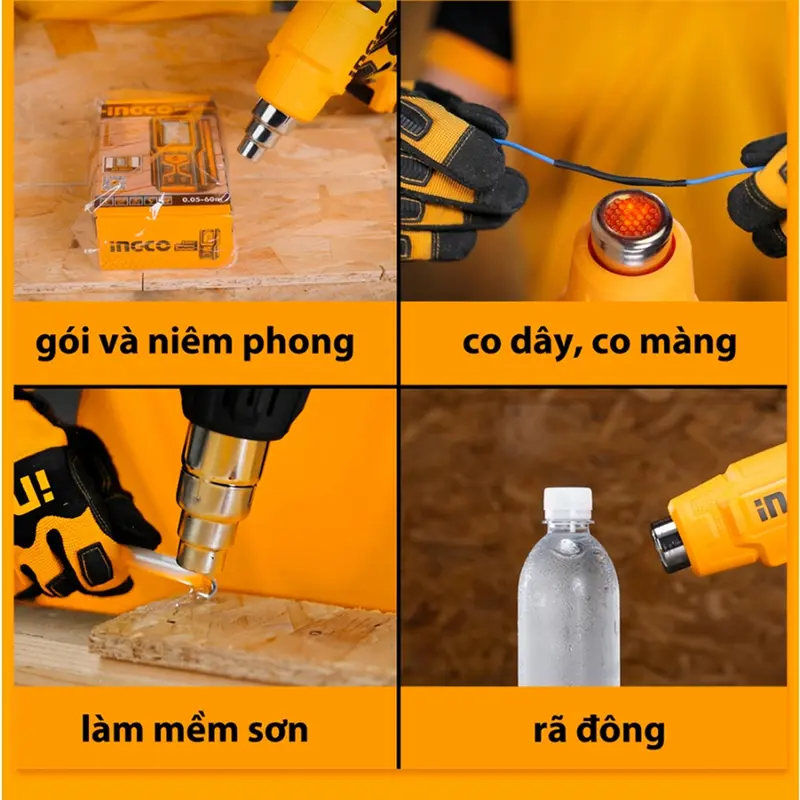 Máy khò nhiệt dùng pin 20v, Máy thổi hơi nóng sử dụng Pin tiện lợi 3