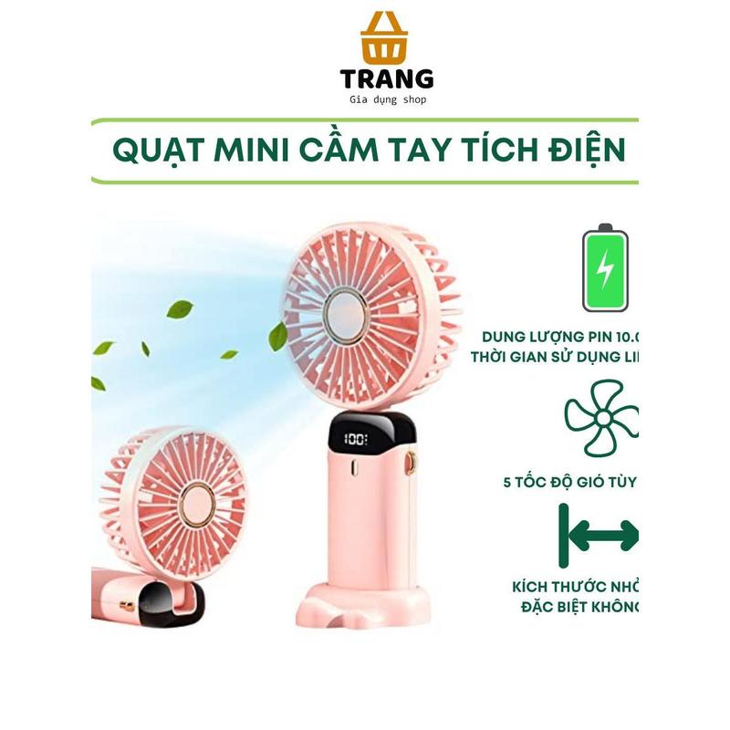 (TẶNG TÚI ĐỰNG TRONG SUỐT 15K) Quạt mini cầm tay, quạt cầm tay siêu mạnh, quạt tích điện cho bé quat  tich  điện  đa  năng