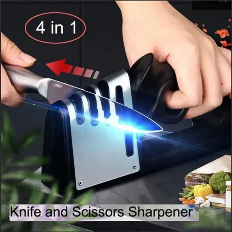 4 in 1 Knife Sharpener, 1 Count Professional Tungsten Sharpeners, Easy To Use Knife Sharpening Tool for Outdoor and Household Use 1
