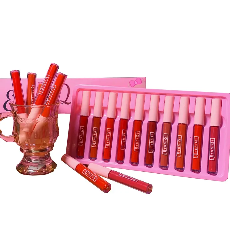 Sét 10 son kem lỳ mềm môi không khô môi hồng đậm 2