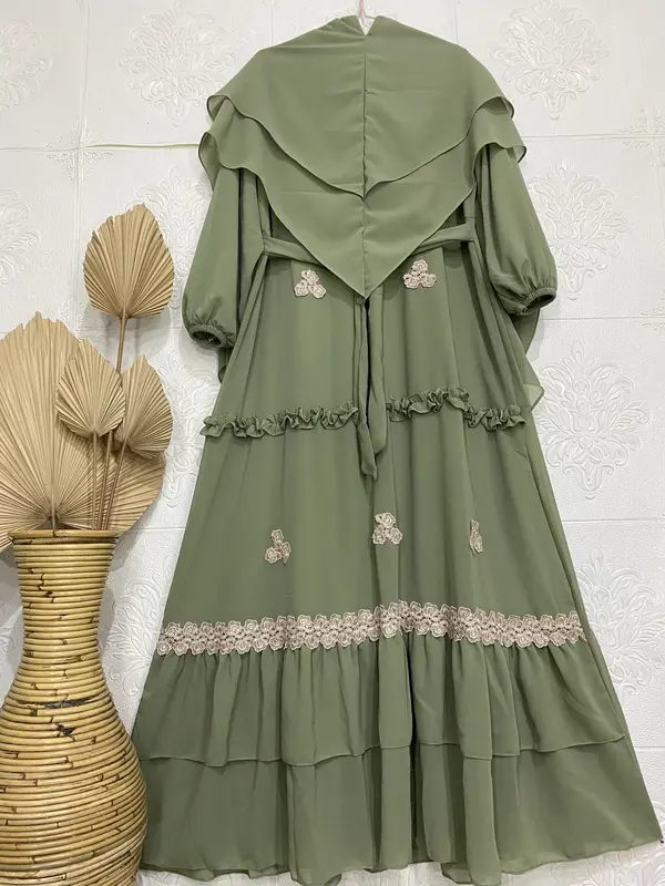 Gamis Syari Ceruty Babydoll Kode SB | Gamis Set Khimar Polos 0