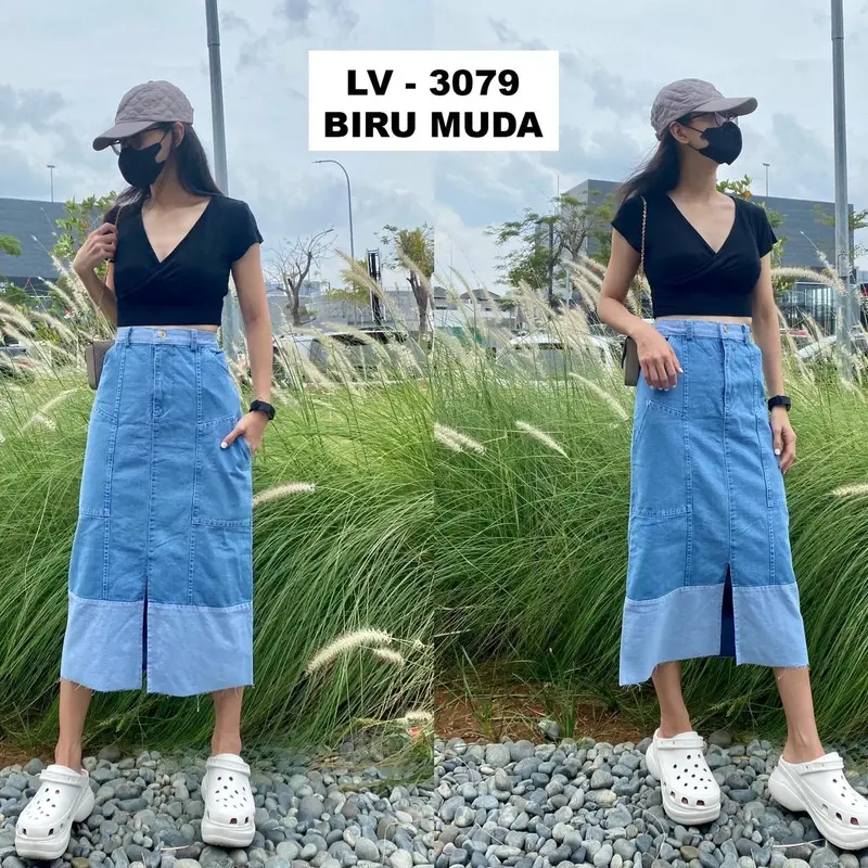 rok jeans riped terbaru wanita/rok jeans sobek wanita/rok jeans terbaru/shabhira16 3