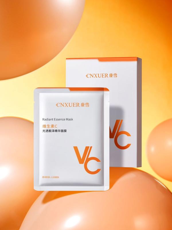 [CNXUER] 10 Miếng Mặt Nạ Giấy Vitamin C Hỗ Trợ Sáng Da, Mờ Thâm 25ml Skincare Silicon Women Nữ Cosmetics Làm Đẹp Da Dưỡng Ẩm Da Mask Đắp Mặt Cho Mặt Dưỡng Da Mặt Kem Face