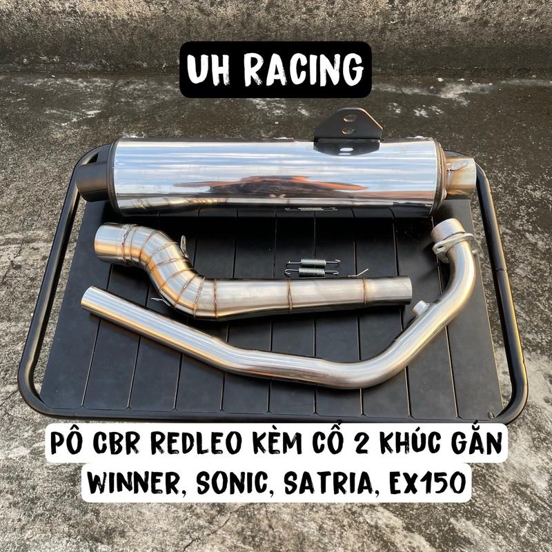 Pô CBR Redleo logo RL gắn mọi xe Exciter Winner Sonic Satria Raider Wave Dream Sirus Phụ Kiện Phụ Tùng pô nổ lon