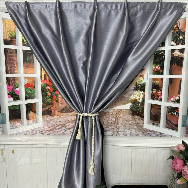 Rèm cửa DÁN TƯỜNG MÀU XAM NHAT không cần khoan không cần thanh treo Chất liệu vải Gấm cao cấp chống nắng chống nóng bao gồm miếng dán keo dùng décor trang trí phòng ngủ cửa sổ dễ lắp đặt và tháo rời.