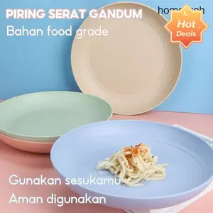 Piring Serat Gandum/Piring Gaya Jepang /Peralatan Dapur /20 、23 、25 cm Hijau Kitchenware Piring Serat Gandum/Piring Gaya Jepang /Peralatan Dapur /20 、23 、25 cm Hijau Kitchenware