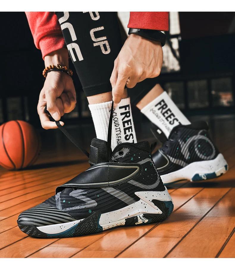Zapatillas de baloncesto para hombre, transpirables, acolchadas, antideslizantes, deportivas, para entrenamiento de gimnasia, zapatillas de baloncesto atléticas para mujer_voghion.com