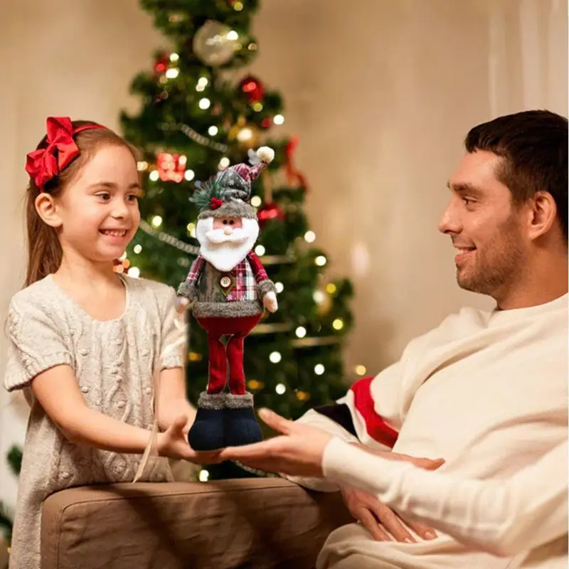 [Cao 53cm]Gấu bông Rút Chân trang trí giáng sinh hình ông già noel, người tuyết, chú tuần lộc, trang trí Noel 8