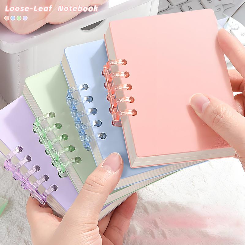  Sổ Tay Lá Rời Cỡ Bỏ Túi Bìa Cứng Kích Thước A7 80 Tờ Vòng Đóng Gáy Dọc Sổ Tay Đồ Dùng Văn Phòng Trường Học Văn Phòng Phẩm 